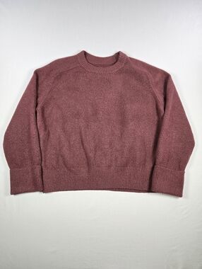 Vintage Abercrombie & Fitch Y2K Wool Blend Raglan Sweater Burgundy Rose Medium
